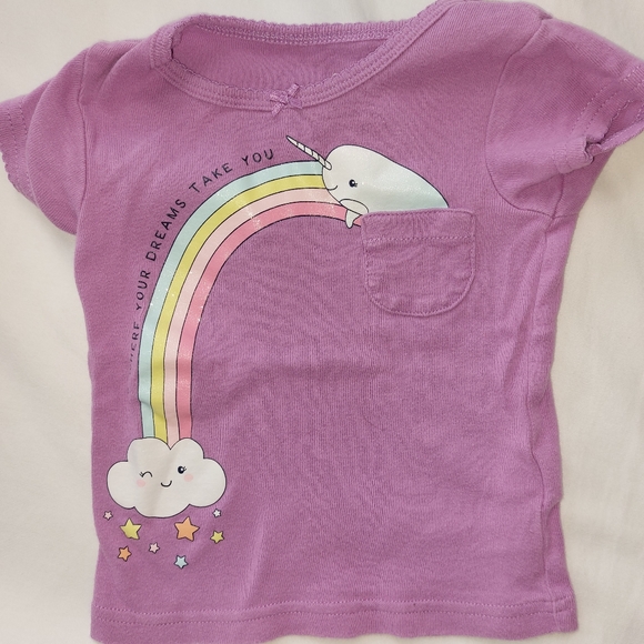 🔴Buy 2 - Get 1 -- Narwhal T-Shirts and a Girls Rule Racerback Tank, Size 12M - Picture 4 of 8